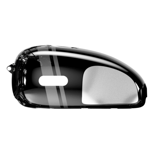 Tank Glossy Black Grey Stripes Polished Side